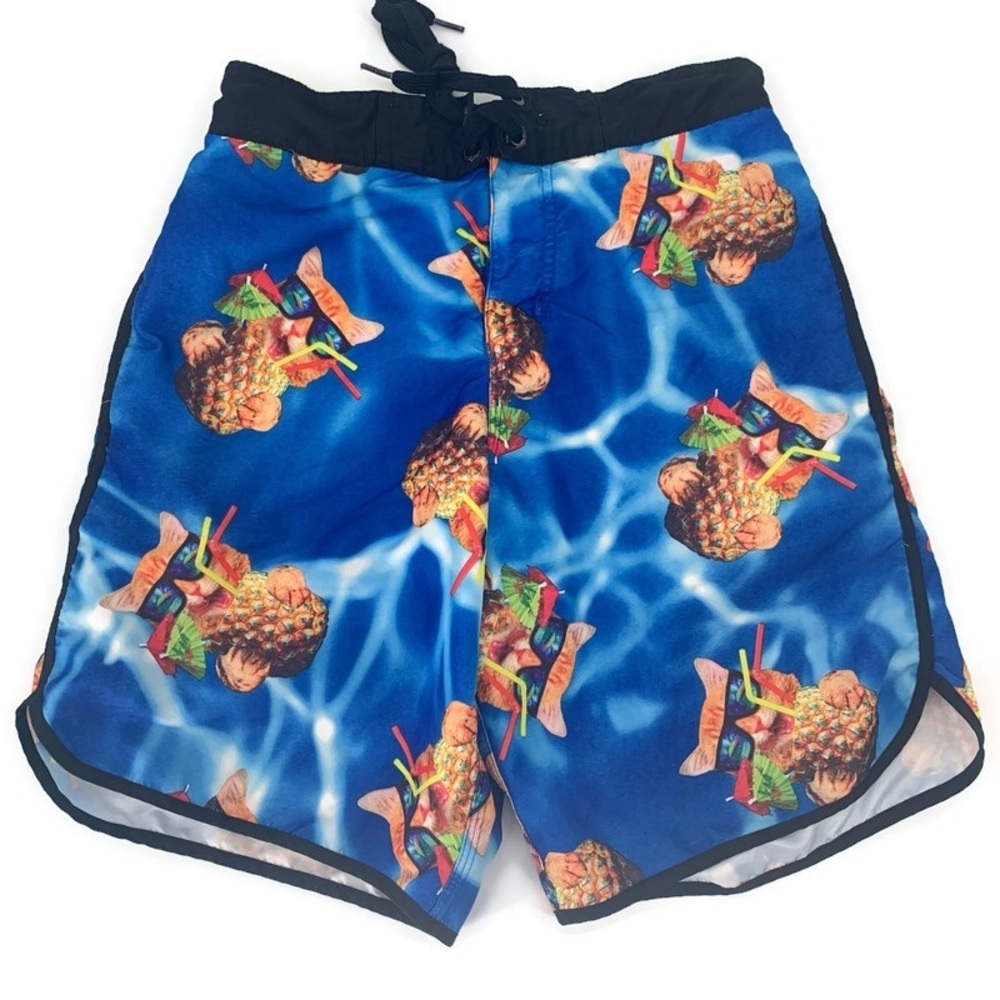 BioWorld‎ Cat Pineapple Drink Vacation Swim Small Pockets Mesh Lining